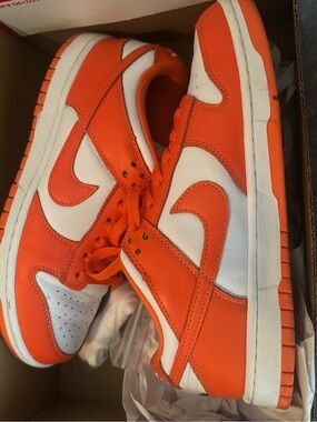 Nike Orange and White Low-Top Sneakers